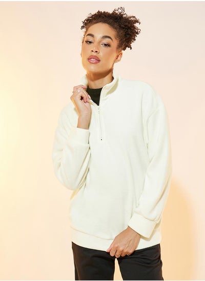 Buy Oversized Fleece Sweatshirt with Dropped Shoulder in Saudi Arabia