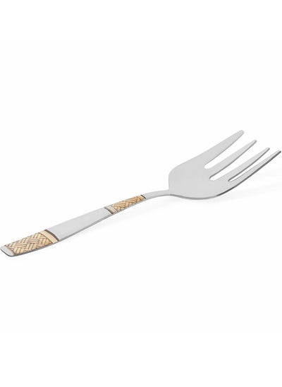 Buy Lunox 1-Piece Serving Fork, Silver & Gold - 23.5 cm in UAE