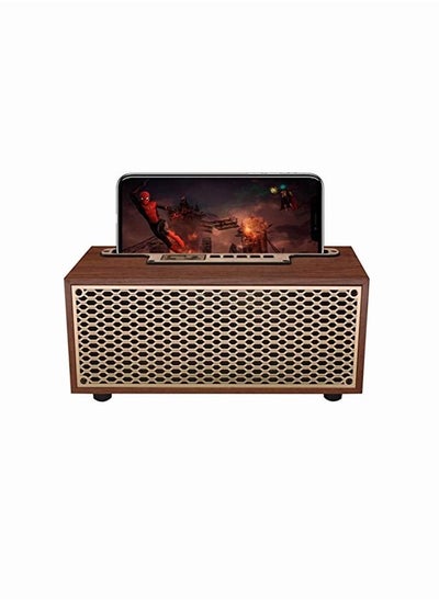 اشتري Wood Grain Bluetooth Speaker TWS Wireless Home Subwoofer Outdoor Portable Mini Long Range Audio في السعودية