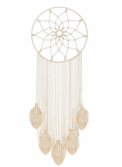 اشتري Macrame Dream Catcher Woven Feather Large Wall Hanging Handmade Dreamcatcher Boho Tassels Art Woven Decoration Home Decor Ornament Craft Gift Geometric Beautiful Wall Art for Apartment في الامارات