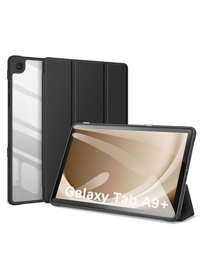 Buy Case for Samsung Galaxy Tab A9 Plus 11-Inch 2023, Clear Transparent Hard PC Back, Protective Trifold Stand Slim Tablet Cover, Auto Wake/Sleep (Black) in Saudi Arabia