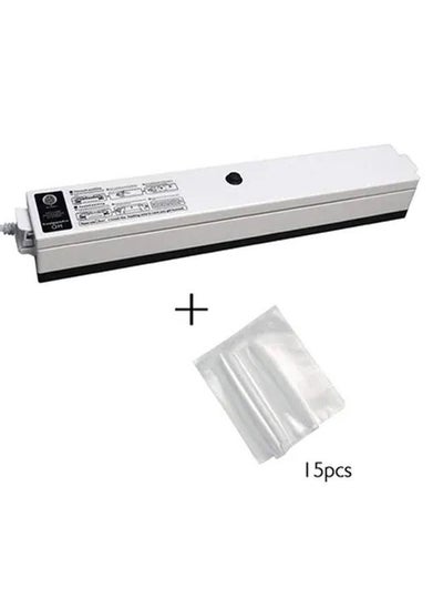 Buy Vacuum Sealer Machine With 15 Piece Pouch Black/White 700g in Saudi Arabia