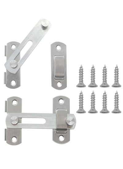 اشتري Door Lock, Stainless Steel Gate Latches, Flip Door Lock Latch, Safety Door Bolt Latch Lock Suitable for Door and Window, Barn Door Latch, Coop, Garden, Household, Bathroom(Silver) في السعودية