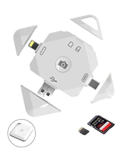 Buy SD Card Reader for iPhone,iPad, Mac, Android, PC, Laptop, Camera, Supports SD, TF Card, Micro SD Card, White. in UAE