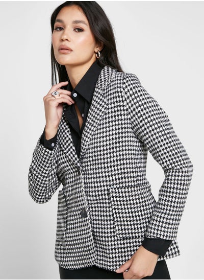 Buy Houndstooth Detail Coat in Saudi Arabia