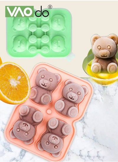 Buy 2 Pieces Ice Cube Trays Bear Shape Ice Maker For Hockey Cocktail Coffee Whiskey Champagne Juice in Saudi Arabia