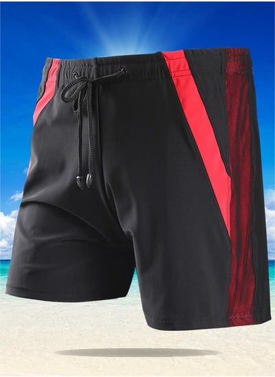 Buy Men'S Casual Loose Swimming Trunks 3D Three-Dimensional Cut High Elasticity Beach Shorts For Breathability And Quick Drying Elastic Drawstring Design At The Waist in Saudi Arabia