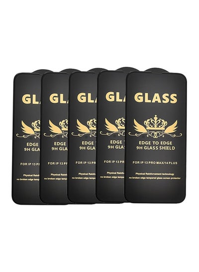 Buy G-Power 9H Tempered Glass Screen Protector Premium With Anti Scratch Layer And High Transparency For Iphone 14 Plus Set Of 5 Pack  6.7" - Black in Egypt
