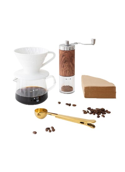 Buy 5-Pieces V60 Pour Over Hand Drip Coffee Maker Set Professional V60 Kit Suitable For Beginners in Saudi Arabia