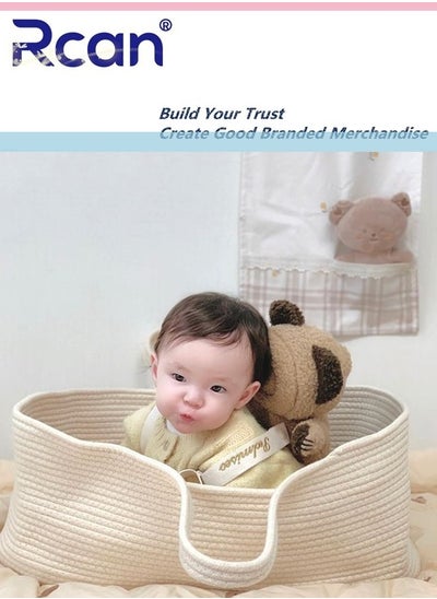 Buy Baby Changing Basket Cotton Rope Baby Bassinet Changing Table Boho Nursery Decor Moses Basket Baby Basket for Unisex Baby in Saudi Arabia