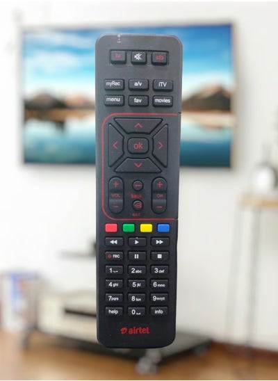 اشتري Remote for Airtel Digital Set Top Box with Recording Feature, Airtel DTH Remote (Pairing Required with TV Remote) في الامارات