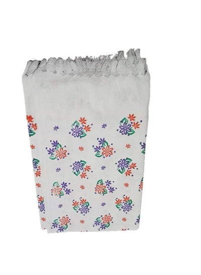 اشتري Traditional Light Floral Printed Cotton Bath Towel Thorthu For Bath & Multipurpse Use (Set Of 1 Pieces Multicoloured 30 X 60 Inches)_Ia41 في السعودية