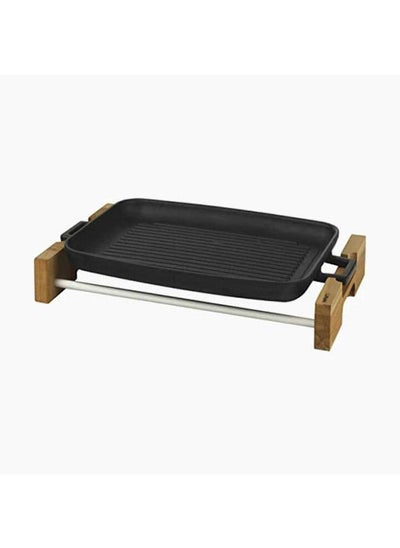 Buy Grill Plate/Dish  Integral With Metal Handles + Wooden Stand in Egypt