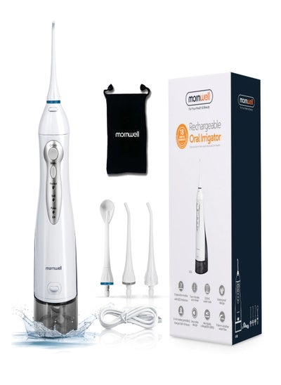 اشتري Oral Irrigator USB Rechargeable Water Flosser Portable Dental Water Jet 300ML Water Tank Waterproof Teeth Cleaner Plus Travel Bag في الامارات