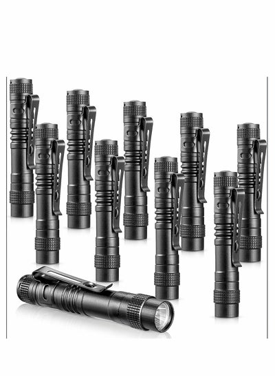 Buy 10Pack LED Flashlight Outdoor Emergency Electric Torch Handheld Pen Light Portable Mini Waterproof Lightweight Flash lights for Camping Diary Lighting in UAE