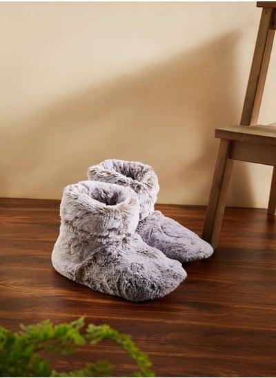 Buy Faux Fur Heatable Slipper Boot in UAE