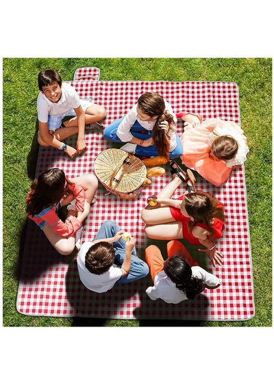 Buy Outdoor Picnic Blanket Foldable Waterproof Sand Beach Mat in Large 60 x 80 in for Beach Camping Hiking Travel Family Concerts Portable Beach Blankets (Red) in Saudi Arabia