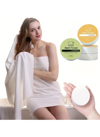 اشتري Compressed Towel Disposable Bath Towel Portable Suitable For Hiking Camping Beach Swimming And Traveling في الامارات