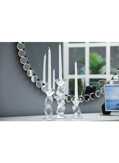 اشتري Rubes Crystal Taper Candle Holder 8x8x19Cm Clear في الامارات