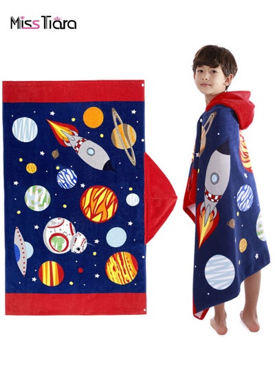 اشتري Hooded Super Soft Absorbent Outdoor Pool Cover Bathrobes Beach Towels for Kids 3 to 12 Years Old في الامارات