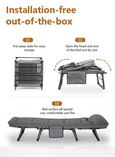 Buy Lunch Break Folding Bed Foldable Bed Office Lunch Break Home Portable Single Bed in Saudi Arabia