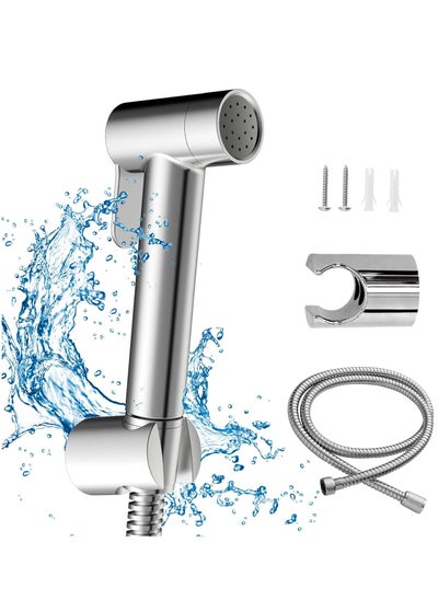 Buy Bidet Shattaf Set, Copper Alloy Bidet Sprayer for Toilet with 47 inch Bidet Hose and Holder for Muslim Shower and Personal Hygiene in UAE