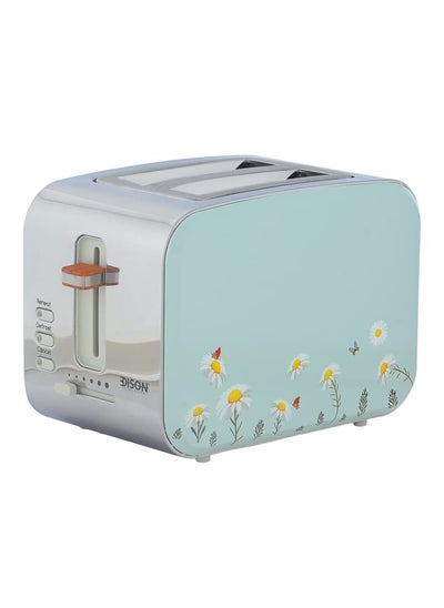 Buy Electric Toaster Light Green Floral Pattern 900 W 2 Slices in Saudi Arabia