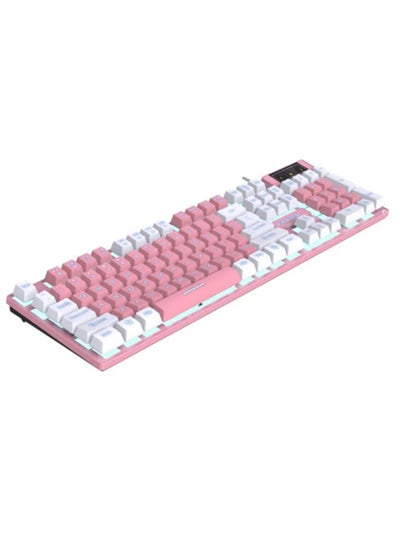 Buy FV-Q8 Wired Gaming Keyboard Esports Light-Emitting Office Desktop Laptop Wired Film Wired Keyboard (FV-Q1 White - Pink) in Egypt