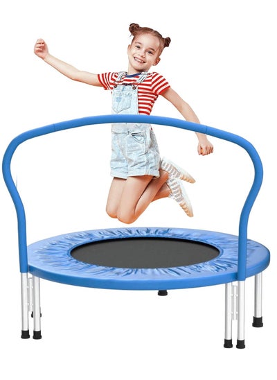 Buy Portable Jumping Trampoline For Kids| Fitness Rebounder With Removable Foam Handle, Stable & Quite Jumping Trampoline For Indoor/Outdoor in UAE