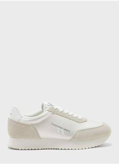 Buy Retro Runner Low Laceup Pearl Sneakers in UAE