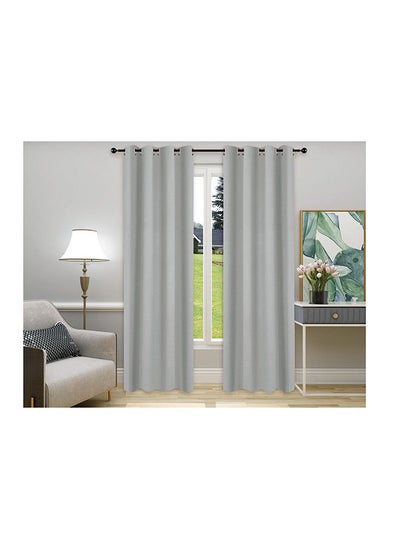 اشتري Dextor Blackout Curtain Pair 135x240Cm Grey في الامارات