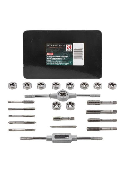 Buy ROCKFORCE Alloy Steel Metric Tap & Die Set in Metal Case 24 pcs Manual Screw Thread Plugs Taps in UAE