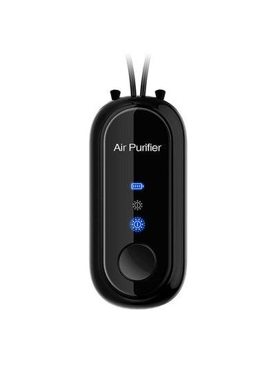 Buy Mini Portable Hanging Neck Anion Air Purifier Fast Air Purification High/Low Gear Adjustment Built-in Battery Black(Lanyard) in Saudi Arabia