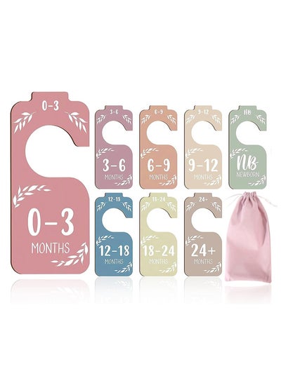 Buy Wooden Baby Closet Dividers Mauve Tones Closet Dividers for Baby Clothes Organizer Double Sided Organizer for Newborn to 24 Months Colorful Nursery Decor for Closet Size Hangers in Saudi Arabia