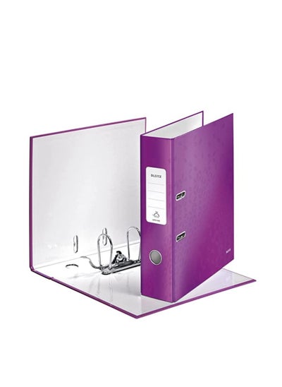 Buy LEITZ WOW LAMINATED LEVER ARCH FILE A4 80MM PURPLE in UAE