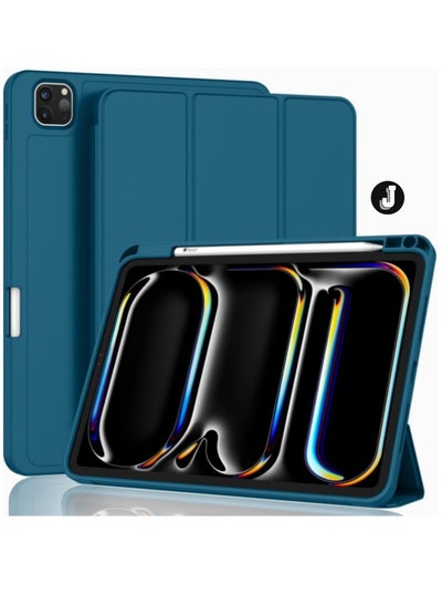 Buy "2024 iPad Pro 11" Case (M4, 6th Gen) – Smart Case with Pencil Holder, Touch ID Support & Auto Wake/Sleep Function (Teal)" in UAE