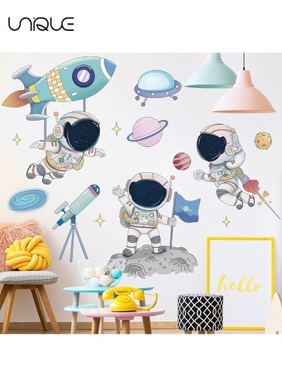 Buy Astronaut Wall Stickers, Outer Space Stars Decals, DIY Removable Large Art Decoration, Peel and Stick, for Kids Baby Boys Girls Playroom Bedroom Decor in UAE