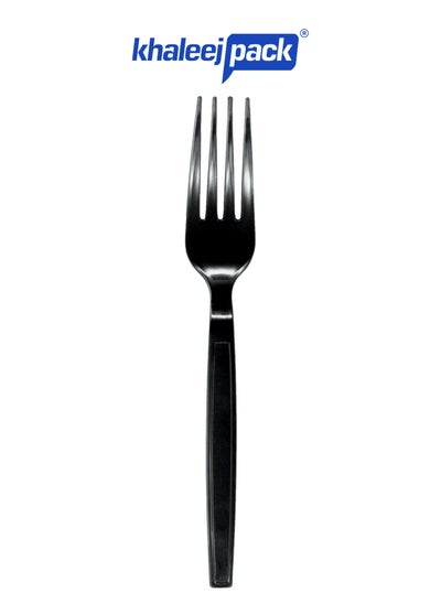 Buy KHALEEJ PACK –[50 pcs] Disposable Cutlery Set Heavy Duty Black Table Fork for parties, lunch boxes, traveling in UAE