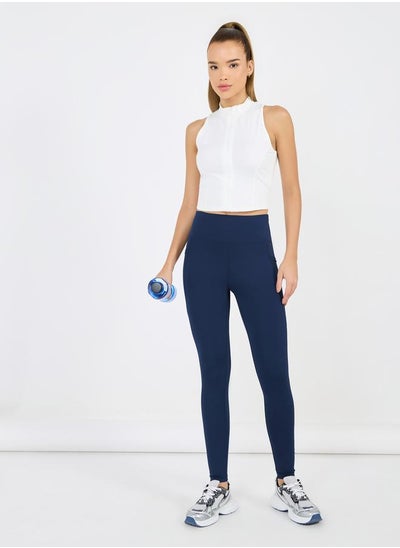 Buy Single Leg Dotted Line Reflective & Pocket Detail Leggings in Saudi Arabia