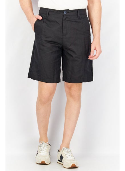 اشتري Men Evan Fit Solid Chino Short, Black في الامارات