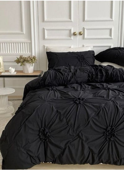 Buy Premium King Size Pinch Pleat Embroidery of Decorating Fabric, Classic Black Color. in UAE