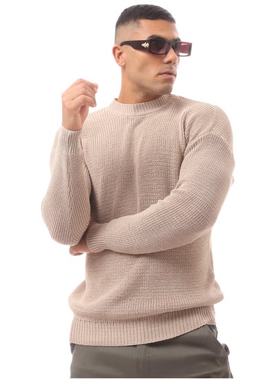 Buy Acrylic Slip On Light Beige Pullover in Egypt