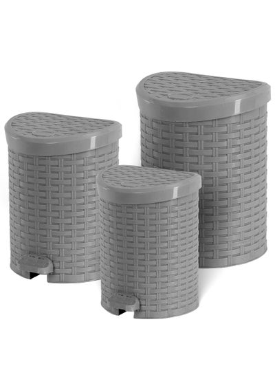 اشتري Rattan Trash bin set Grey في مصر