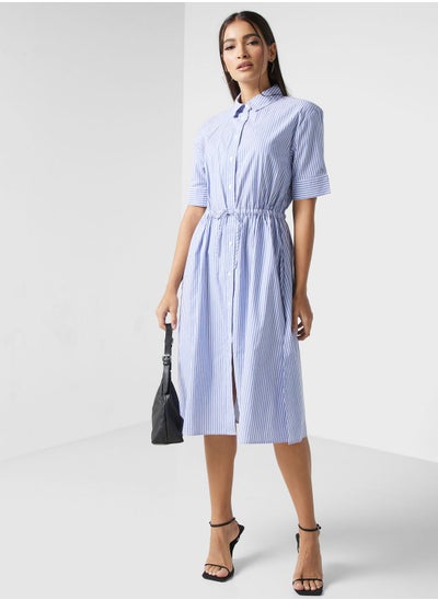 Buy Striped Button Detail Shirt Dress in Saudi Arabia