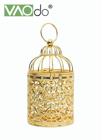 Buy Gold Candle Holder Alloy Electroplating Process Hollow Design Hanging Suitable for Banquets Queues Candlestick in Saudi Arabia