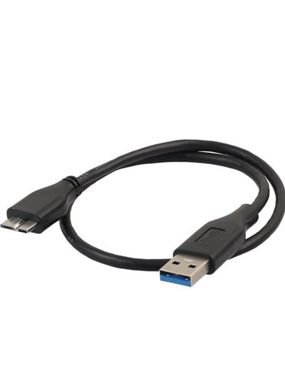 Buy external hard disk usb 3.0 data cable for hard disk and charger tablet super speed 50cm - black in Egypt