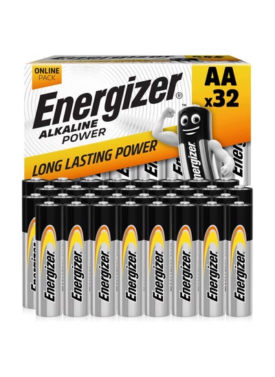 Energizer AA Batteries, Alkaline Power, 32 Pack, Double A Battery Pack ...