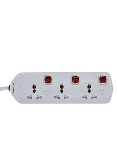 Buy Olsenmark 3 Way Extension Socket 13A, Extension Lead Strip, Led Indicators OMES1808 in UAE