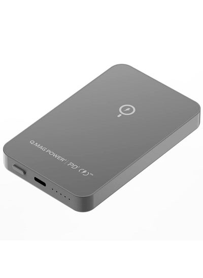 اشتري Q.Mag Power7 10000mAh Magnetic Wireless Battery Pack compatible with Magsafe - Space Grey في الامارات