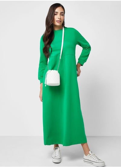 Buy Pocket Detail Crew Neck Dress in Saudi Arabia